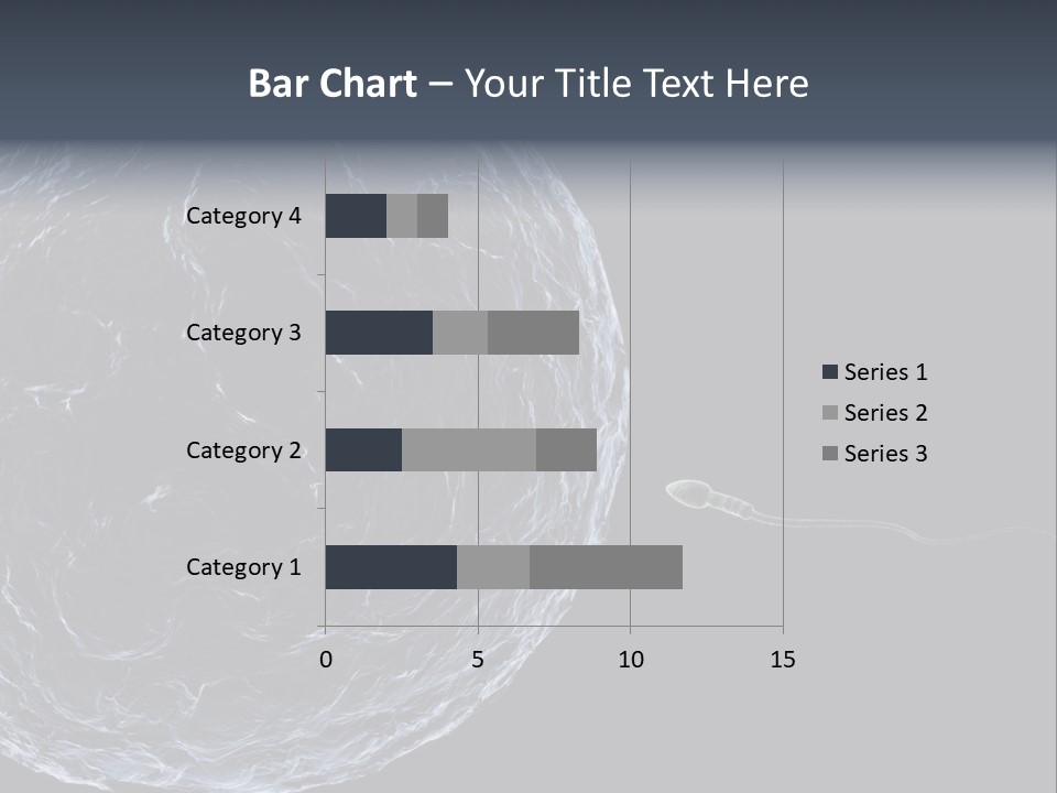 A Sperm Swimming Toward The Egg At A Microscopic Zoom Over Black PowerPoint Template