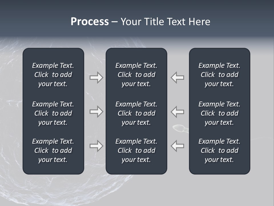 A Sperm Swimming Toward The Egg At A Microscopic Zoom Over Black PowerPoint Template