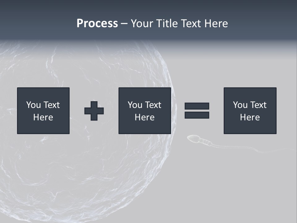 A Sperm Swimming Toward The Egg At A Microscopic Zoom Over Black PowerPoint Template