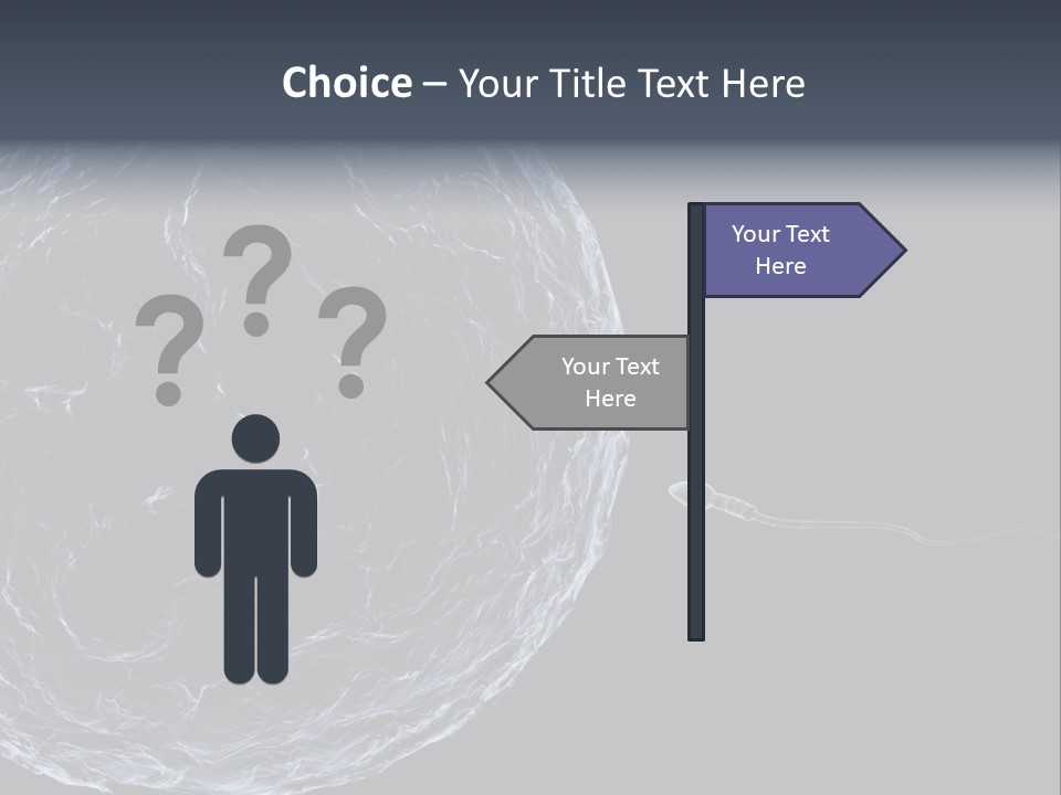 A Sperm Swimming Toward The Egg At A Microscopic Zoom Over Black PowerPoint Template