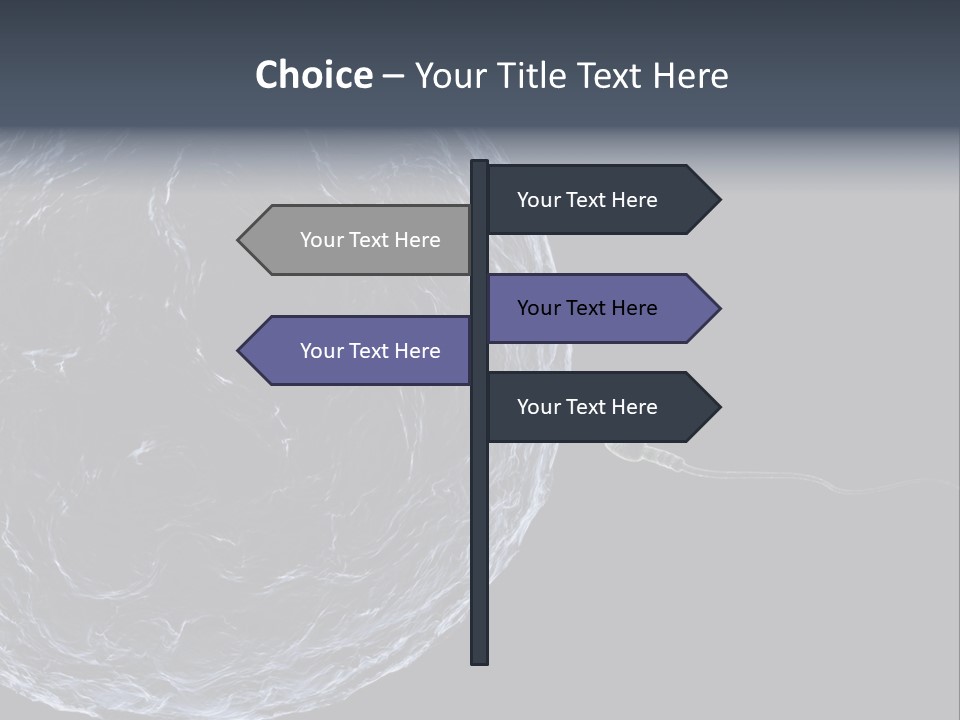 A Sperm Swimming Toward The Egg At A Microscopic Zoom Over Black PowerPoint Template