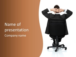 Business Relaxation Of The Businessman. Isolated Over White Background PowerPoint Template