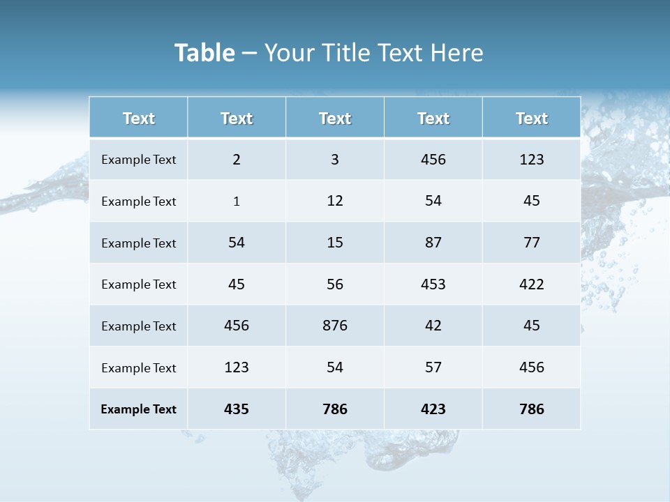 Water Splash PowerPoint Template