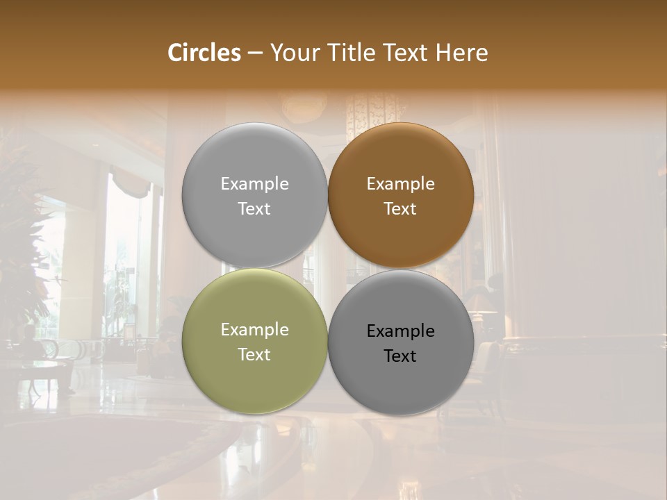 Large Interior With High Ceiling And Posh Chandeliers PowerPoint Template