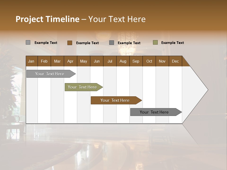 Large Interior With High Ceiling And Posh Chandeliers PowerPoint Template