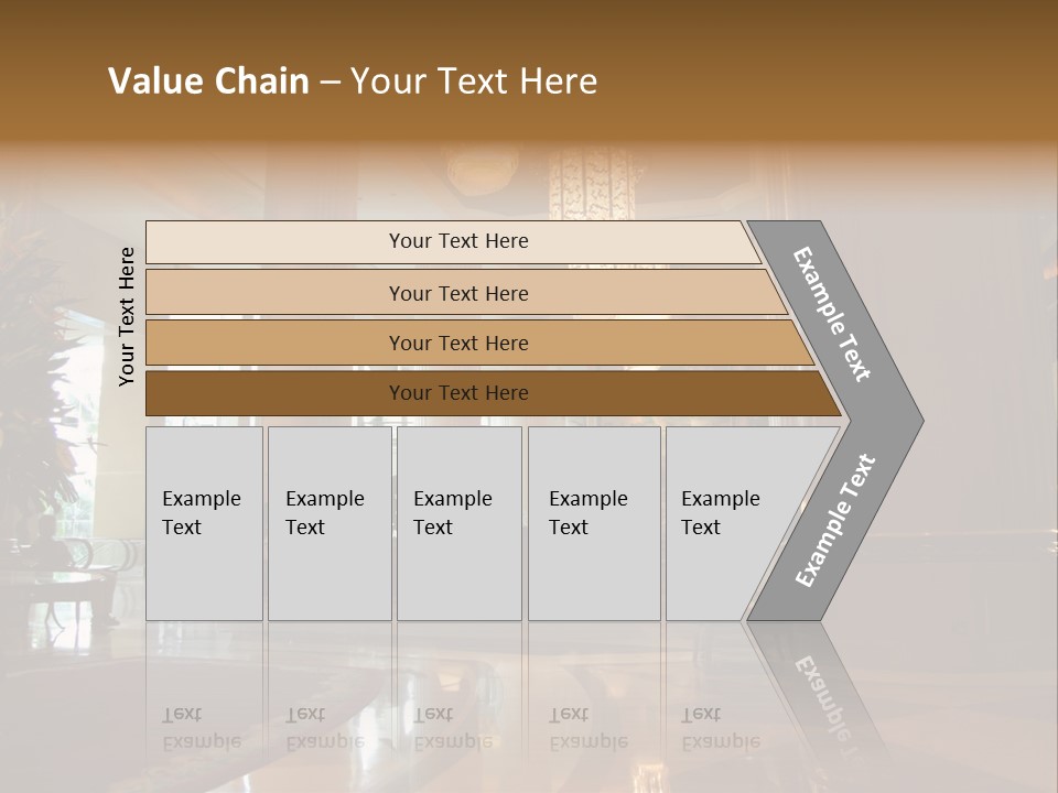 Large Interior With High Ceiling And Posh Chandeliers PowerPoint Template