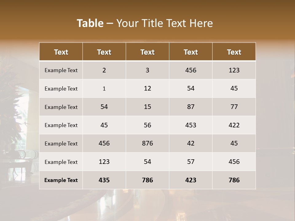 Large Interior With High Ceiling And Posh Chandeliers PowerPoint Template