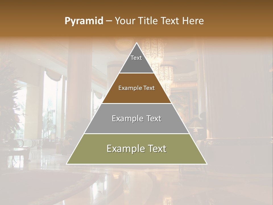 Large Interior With High Ceiling And Posh Chandeliers PowerPoint Template