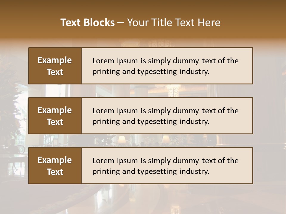 Large Interior With High Ceiling And Posh Chandeliers PowerPoint Template