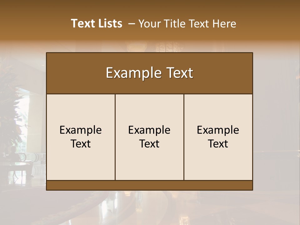Large Interior With High Ceiling And Posh Chandeliers PowerPoint Template