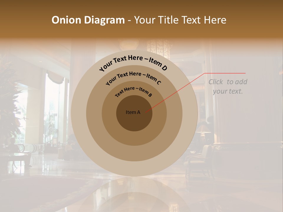 Large Interior With High Ceiling And Posh Chandeliers PowerPoint Template