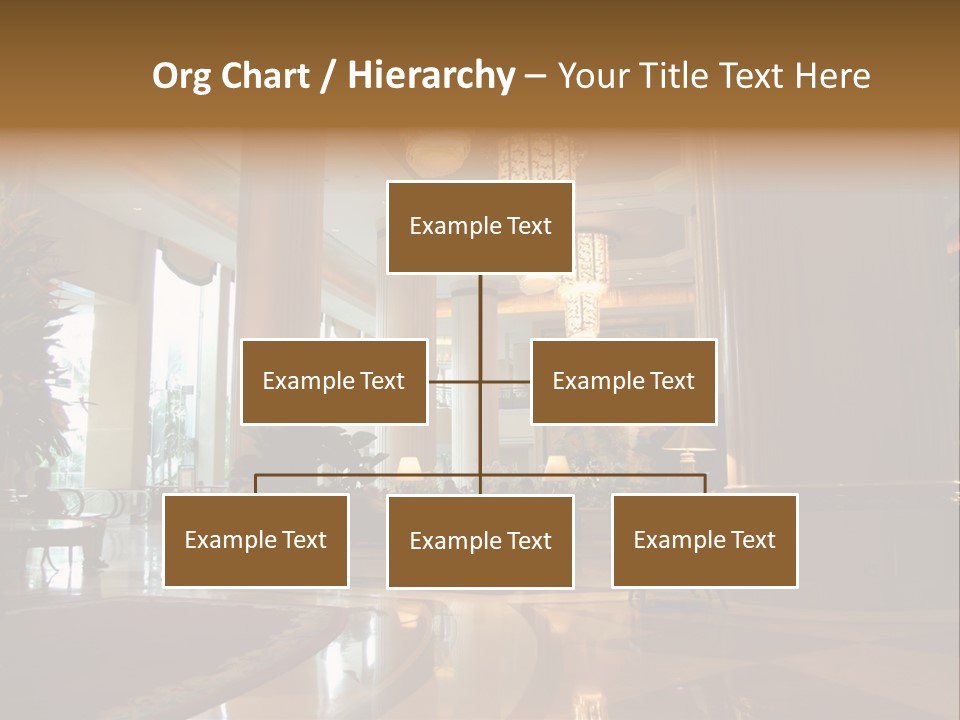 Large Interior With High Ceiling And Posh Chandeliers PowerPoint Template