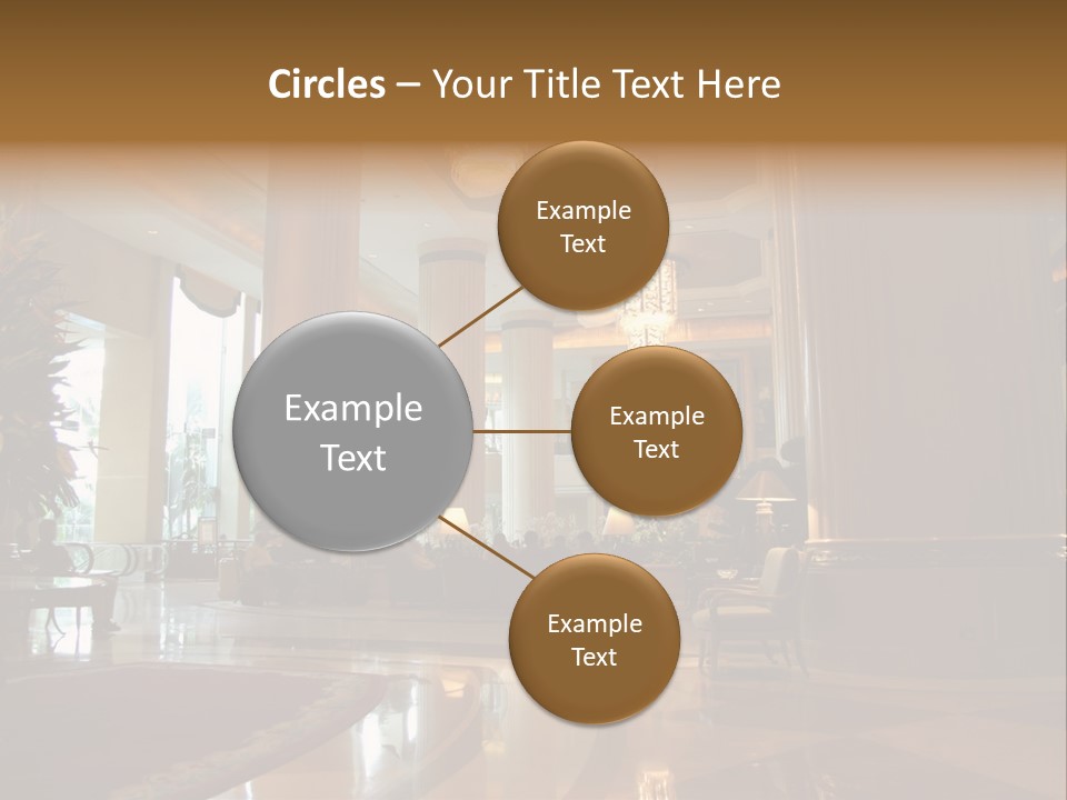 Large Interior With High Ceiling And Posh Chandeliers PowerPoint Template