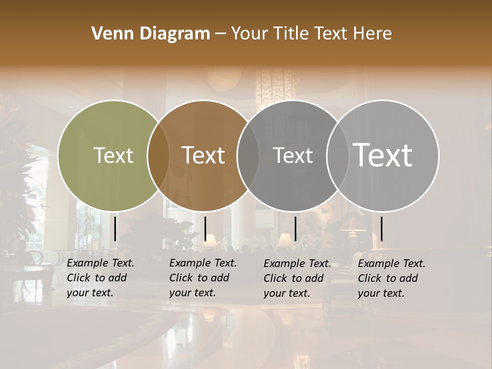 Large Interior With High Ceiling And Posh Chandeliers PowerPoint Template