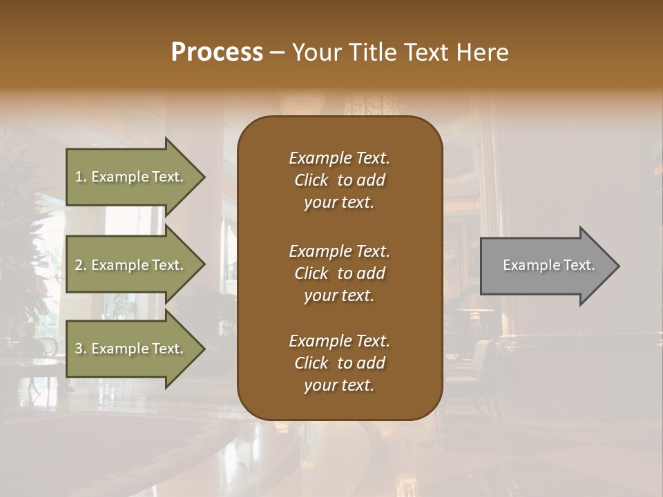Large Interior With High Ceiling And Posh Chandeliers PowerPoint Template