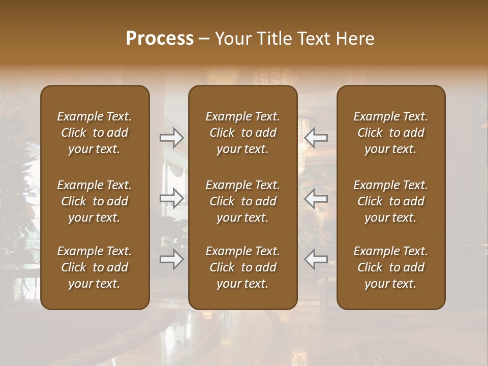 Large Interior With High Ceiling And Posh Chandeliers PowerPoint Template