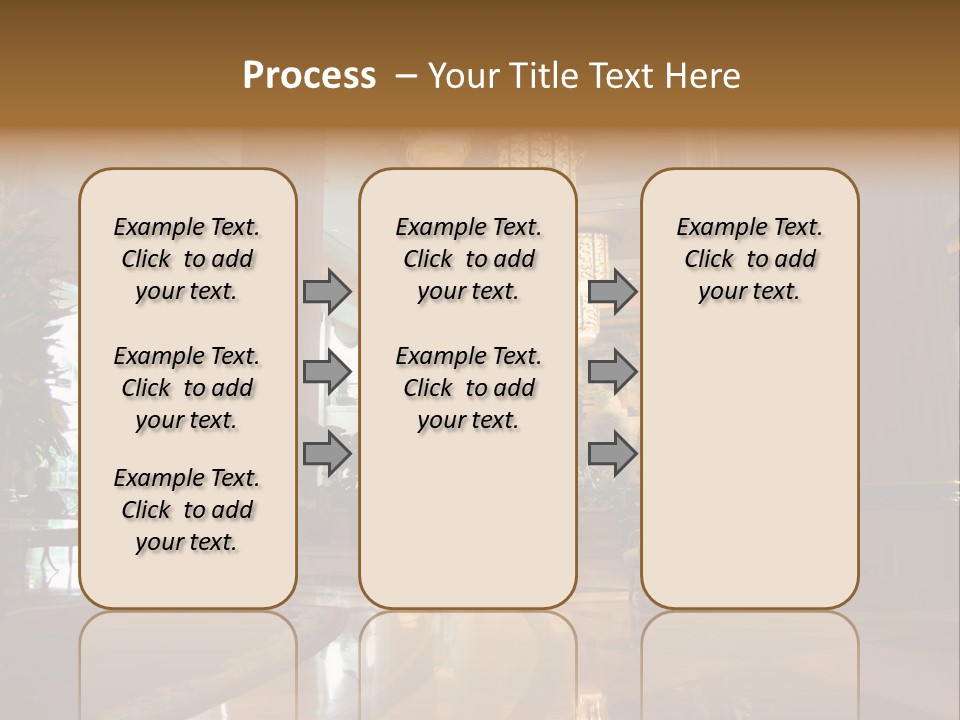 Large Interior With High Ceiling And Posh Chandeliers PowerPoint Template