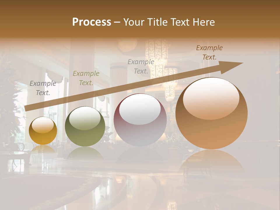 Large Interior With High Ceiling And Posh Chandeliers PowerPoint Template