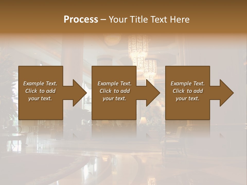 Large Interior With High Ceiling And Posh Chandeliers PowerPoint Template
