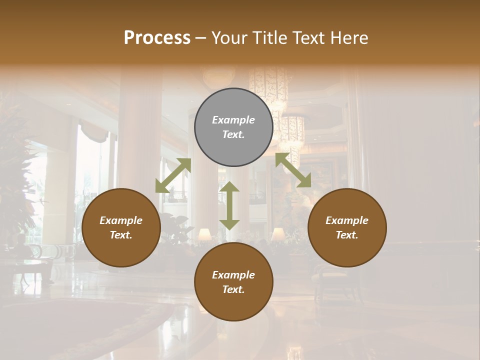 Large Interior With High Ceiling And Posh Chandeliers PowerPoint Template