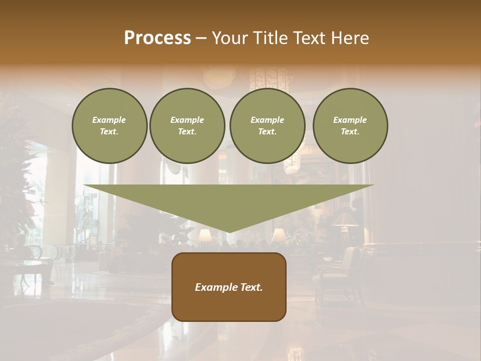 Large Interior With High Ceiling And Posh Chandeliers PowerPoint Template