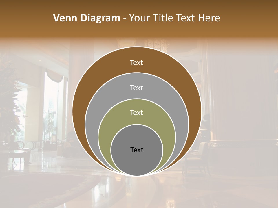 Large Interior With High Ceiling And Posh Chandeliers PowerPoint Template