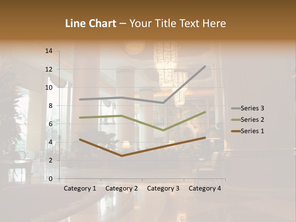 Large Interior With High Ceiling And Posh Chandeliers PowerPoint Template