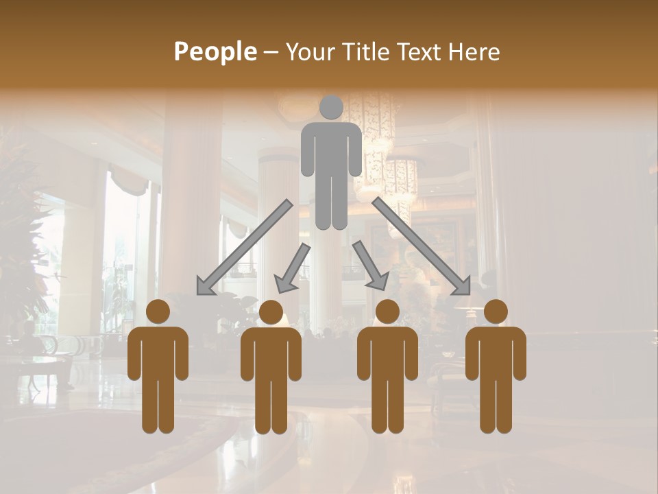 Large Interior With High Ceiling And Posh Chandeliers PowerPoint Template