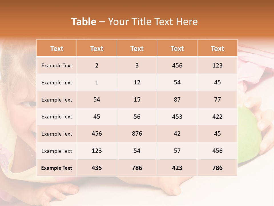 Two Beautiful Children Struggle For Apple Over White PowerPoint Template