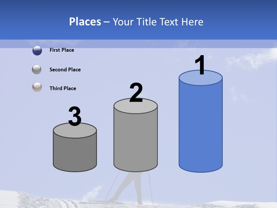 Silhouette Of A Cross-Country Skier PowerPoint Template