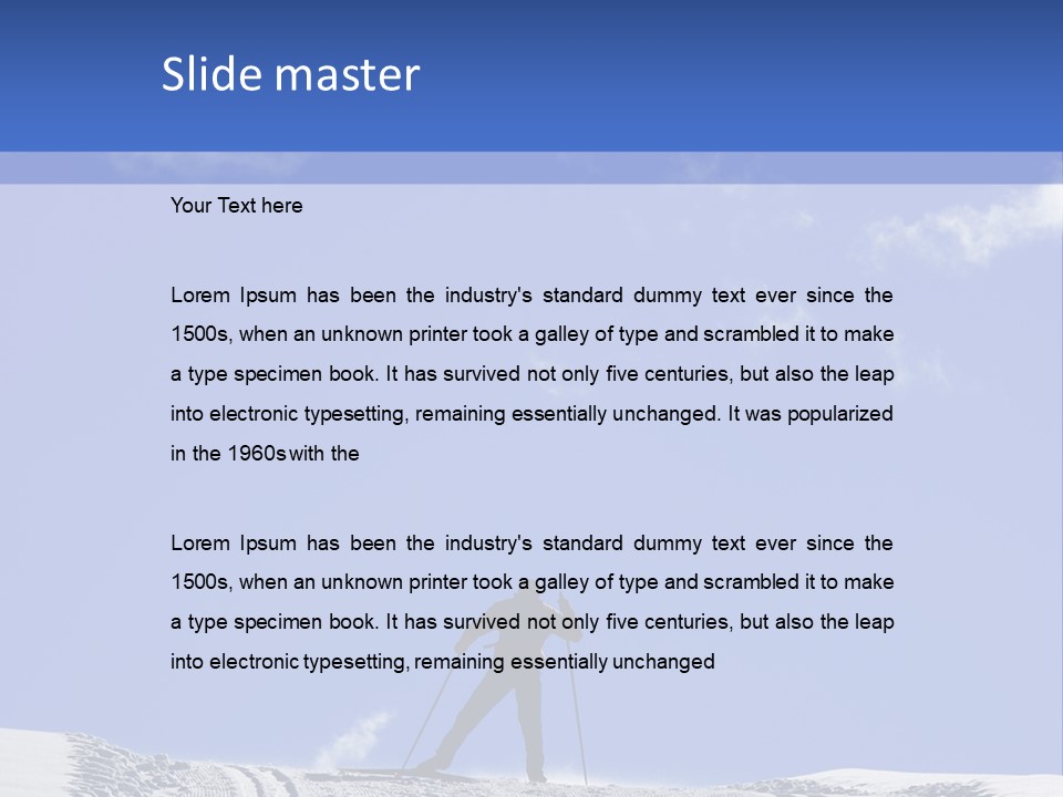 Silhouette Of A Cross-Country Skier PowerPoint Template