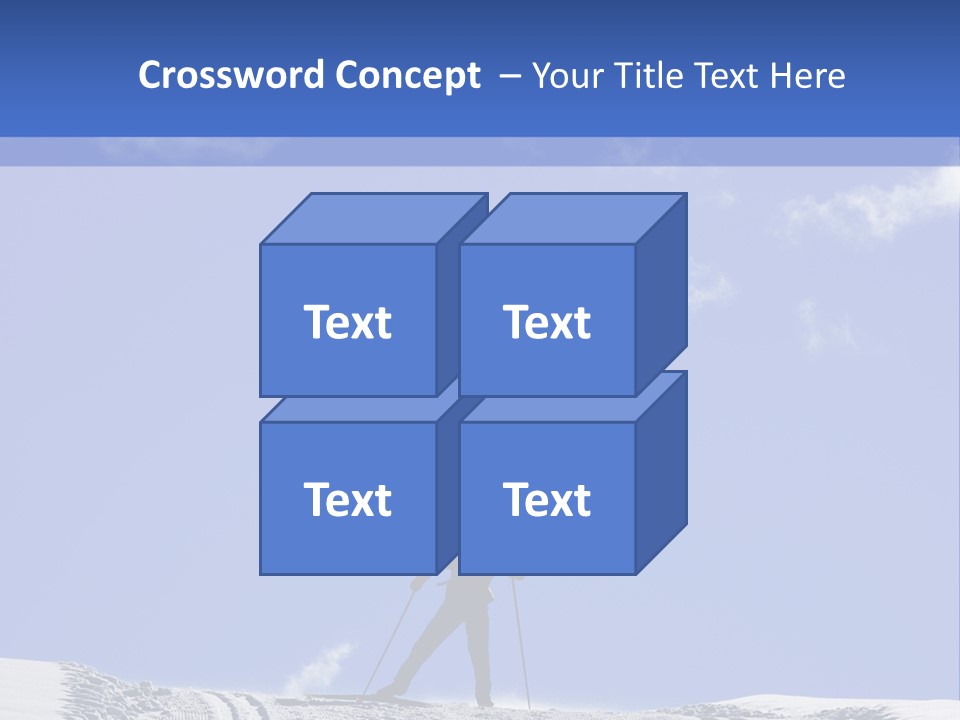 Silhouette Of A Cross-Country Skier PowerPoint Template