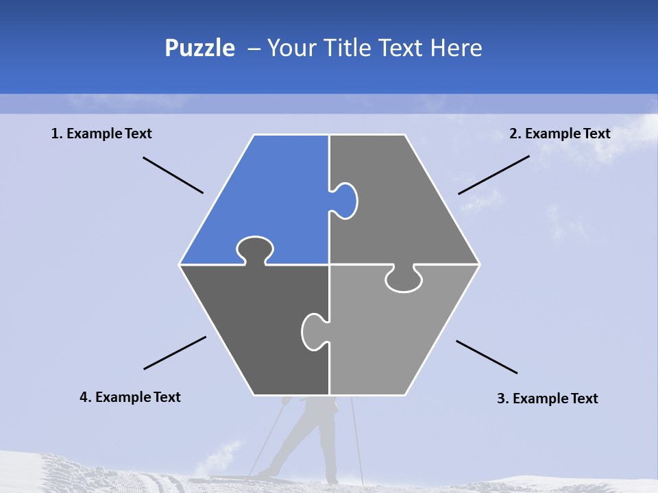 Silhouette Of A Cross-Country Skier PowerPoint Template
