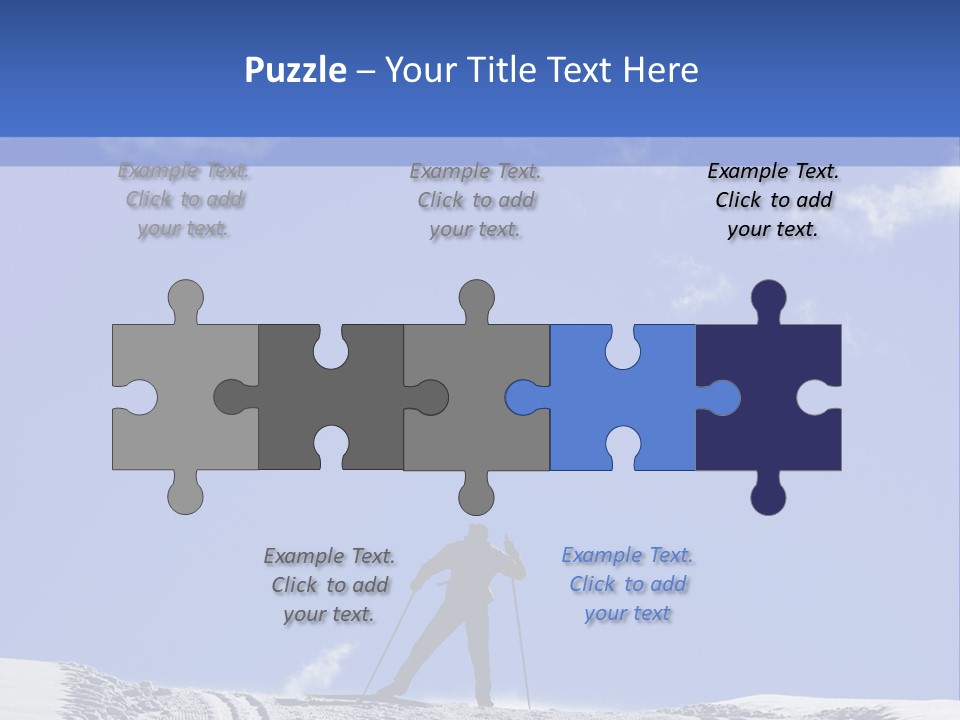 Silhouette Of A Cross-Country Skier PowerPoint Template