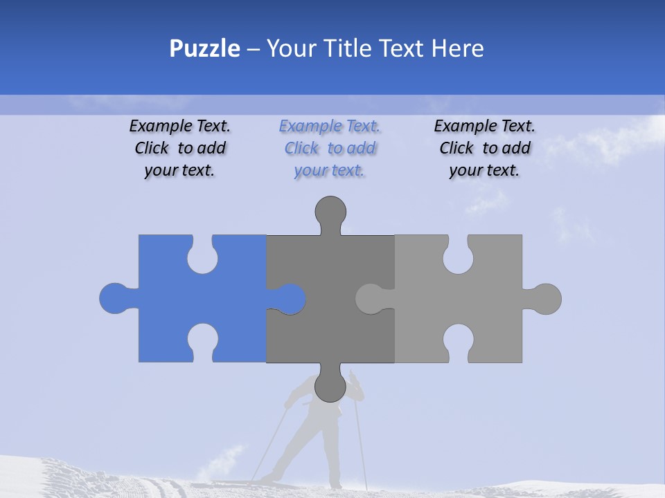 Silhouette Of A Cross-Country Skier PowerPoint Template