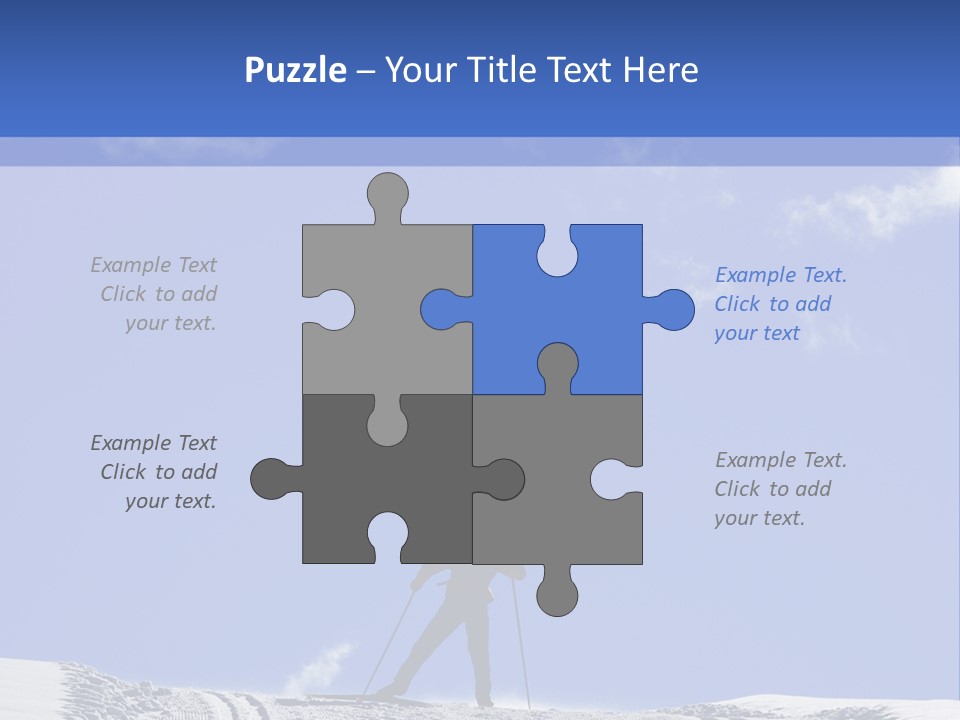 Silhouette Of A Cross-Country Skier PowerPoint Template