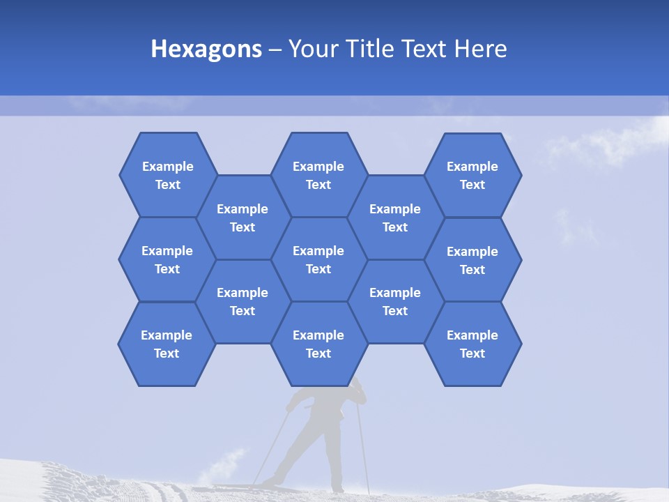 Silhouette Of A Cross-Country Skier PowerPoint Template
