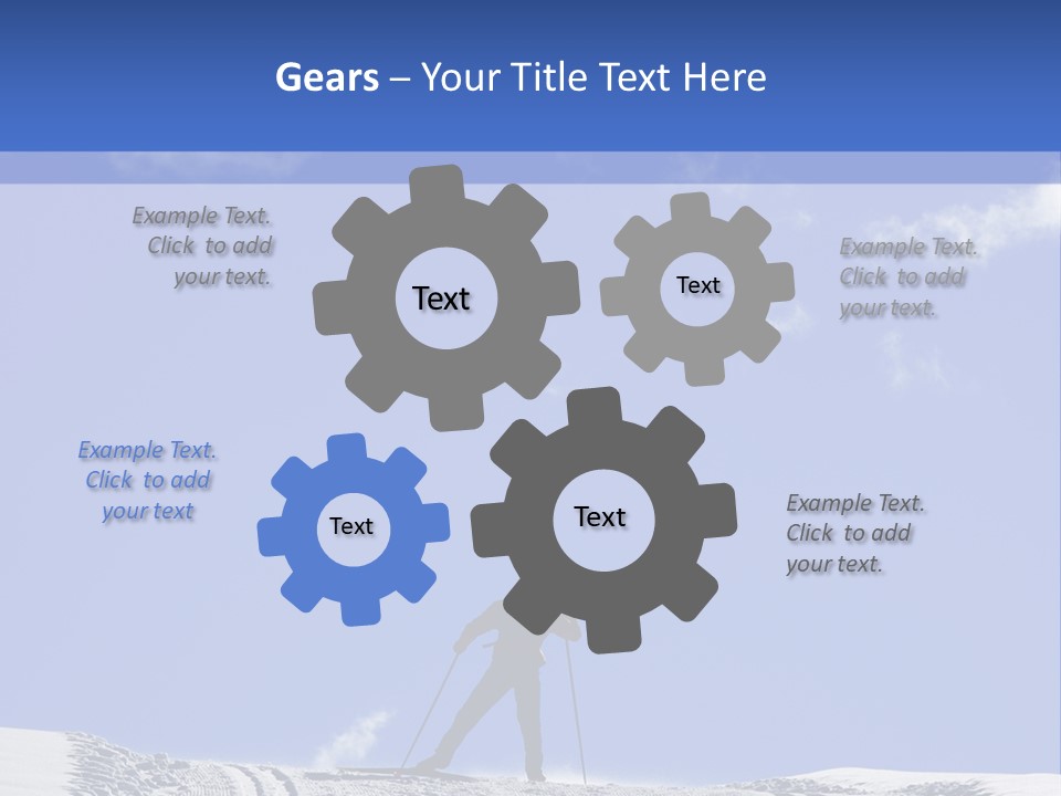 Silhouette Of A Cross-Country Skier PowerPoint Template