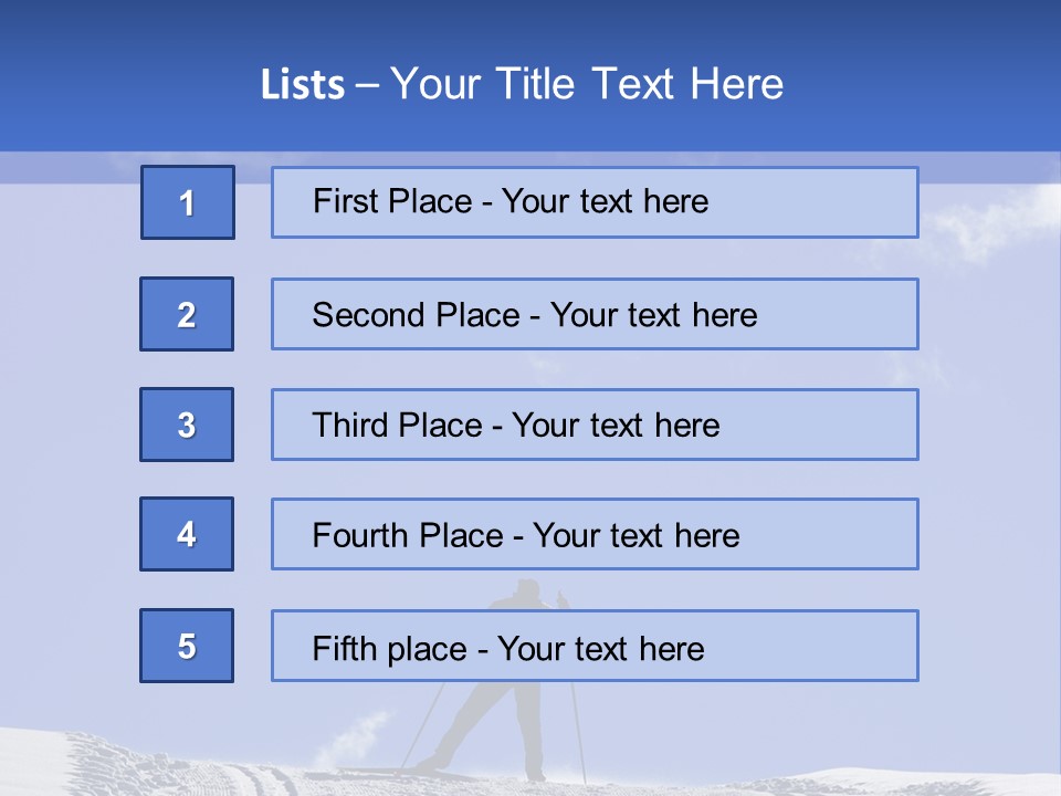 Silhouette Of A Cross-Country Skier PowerPoint Template