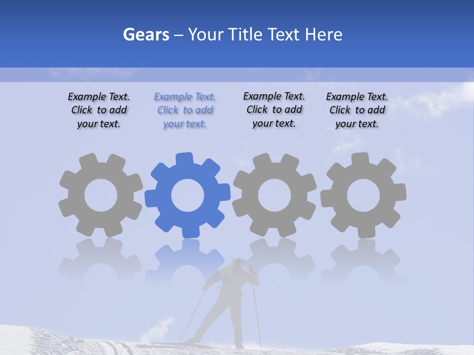 Silhouette Of A Cross-Country Skier PowerPoint Template