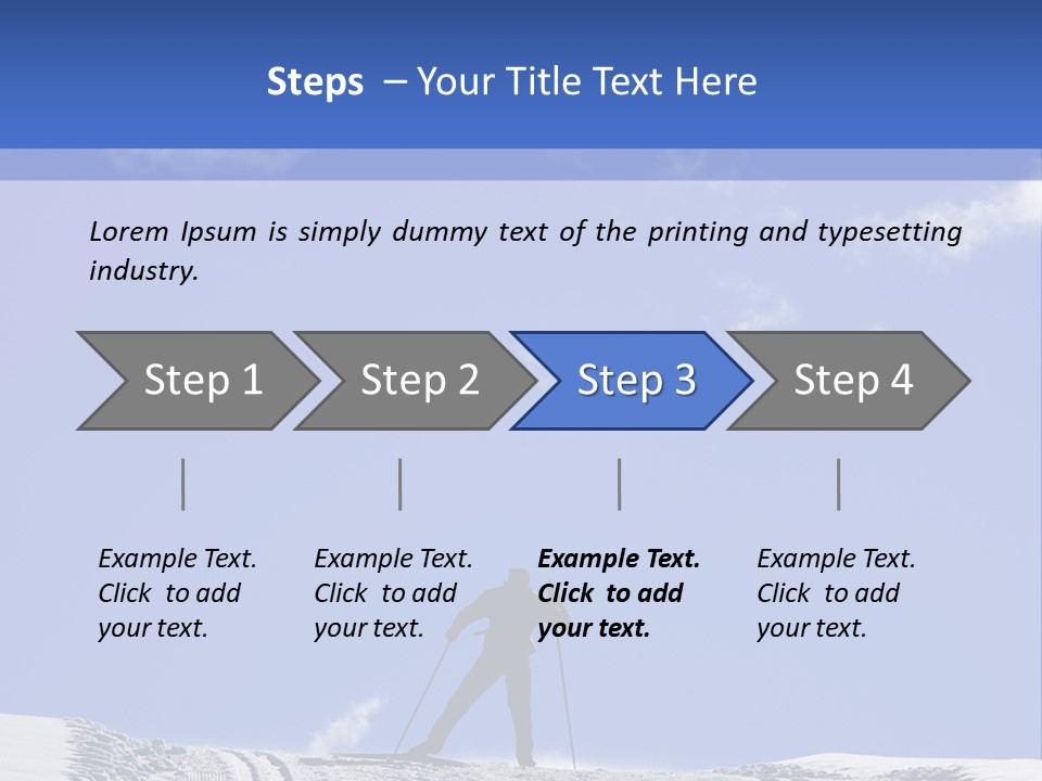 Silhouette Of A Cross-Country Skier PowerPoint Template