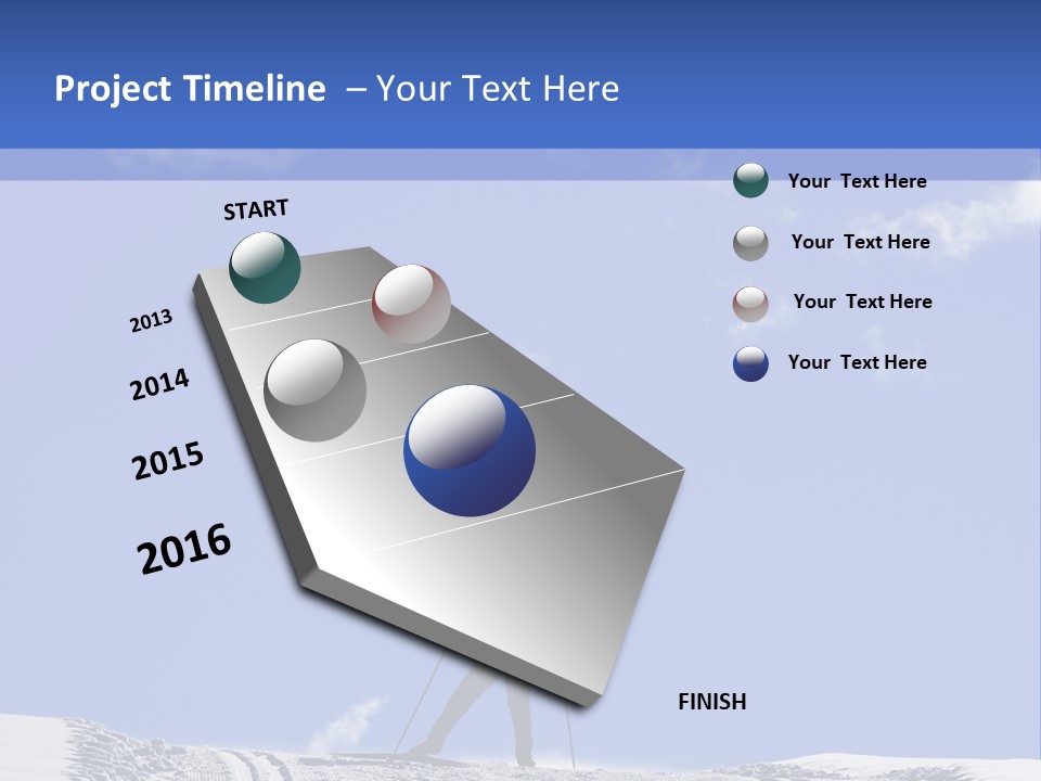 Silhouette Of A Cross-Country Skier PowerPoint Template