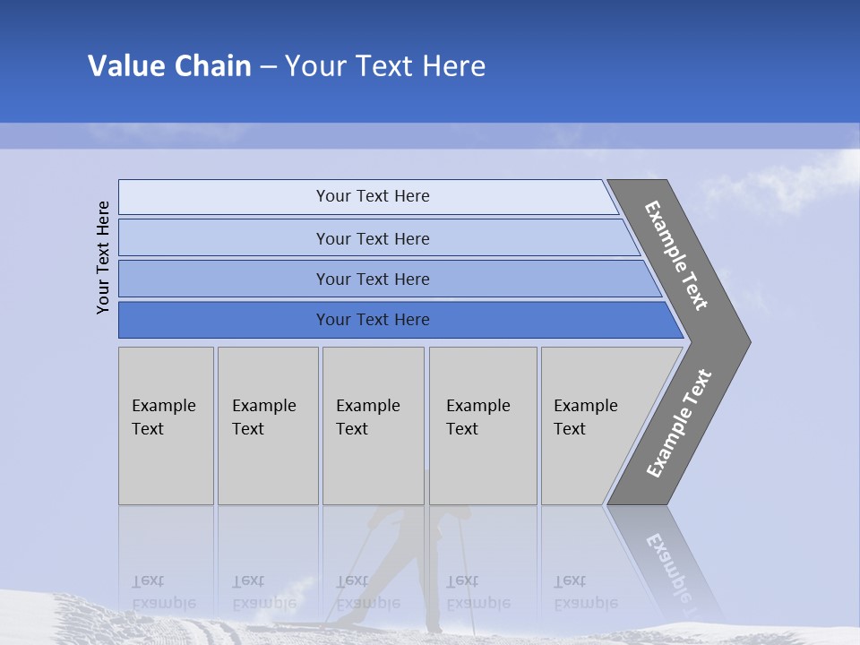 Silhouette Of A Cross-Country Skier PowerPoint Template