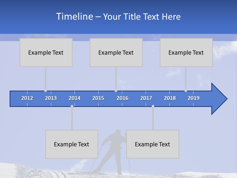 Silhouette Of A Cross-Country Skier PowerPoint Template
