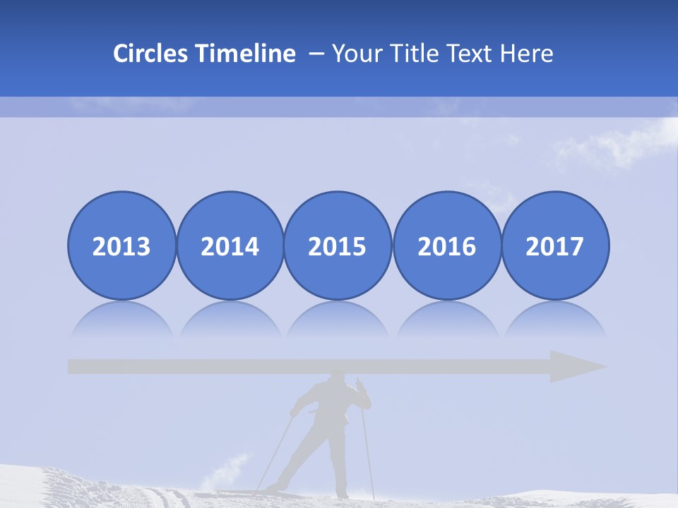 Silhouette Of A Cross-Country Skier PowerPoint Template