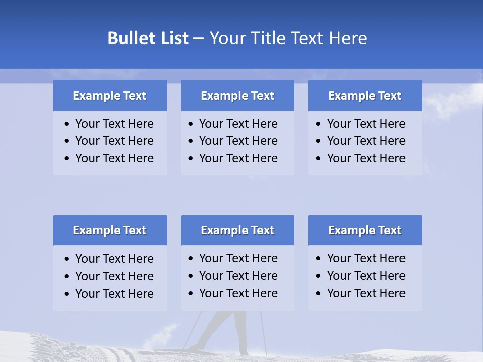 Silhouette Of A Cross-Country Skier PowerPoint Template