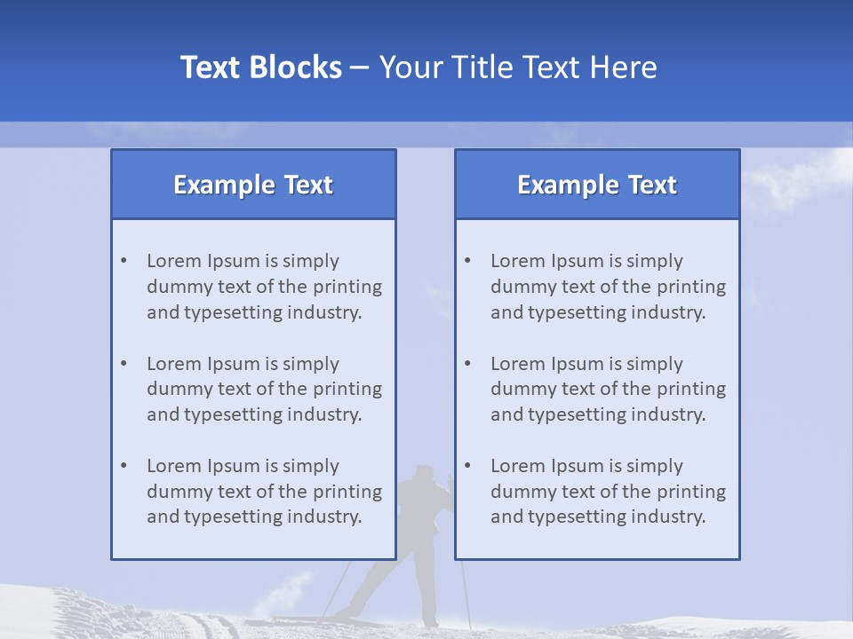 Silhouette Of A Cross-Country Skier PowerPoint Template
