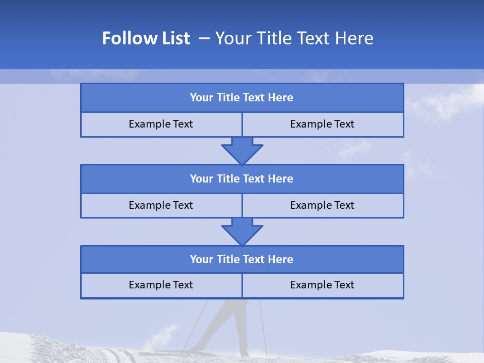 Silhouette Of A Cross-Country Skier PowerPoint Template