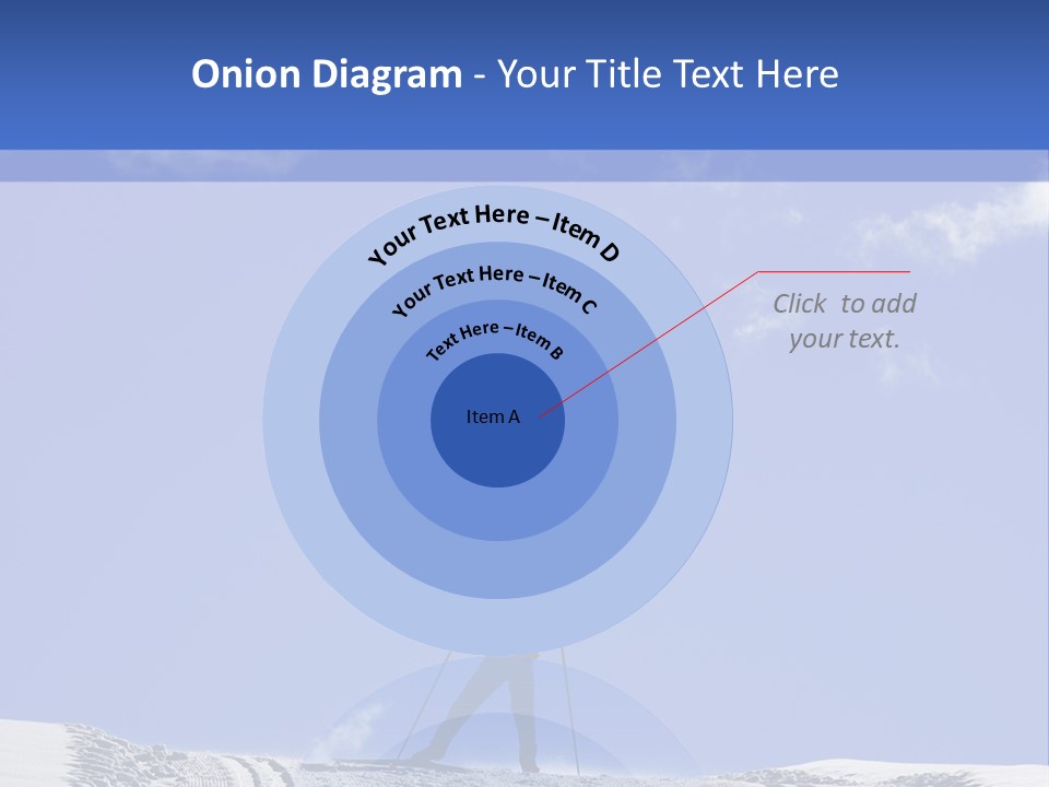 Silhouette Of A Cross-Country Skier PowerPoint Template