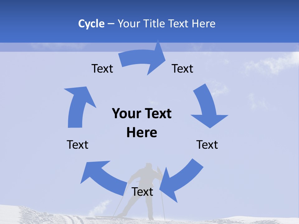 Silhouette Of A Cross-Country Skier PowerPoint Template